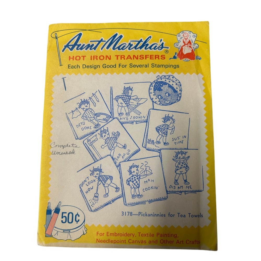 Aunt Marthas Vintage Hot Iron Transfers Lot of 2 #3178 Little Girls #129 Kittens